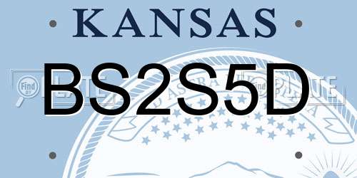 BS2S5D Kansas License Plate