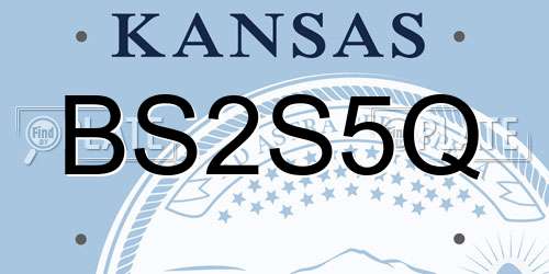BS2S5Q Kansas License Plate