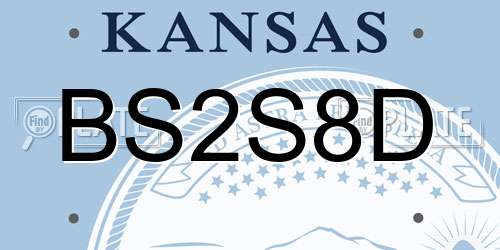 BS2S8D Kansas License Plate