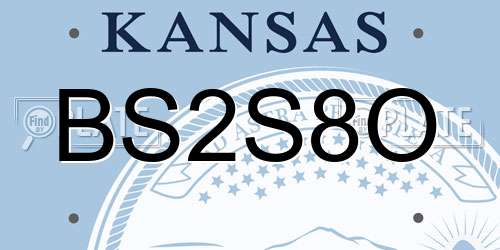 BS2S8O Kansas License Plate