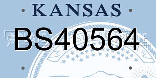 BS40564 Kansas License Plate