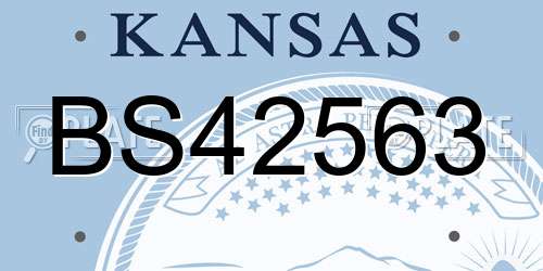 BS42563 Kansas License Plate