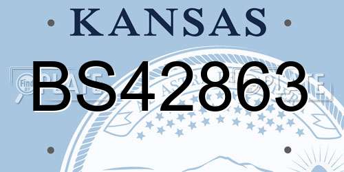 BS42863 Kansas License Plate