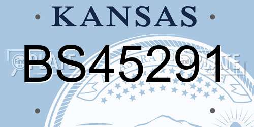 BS45291 Kansas License Plate