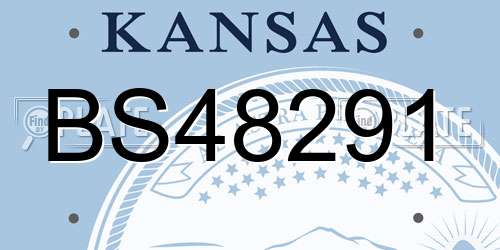 BS48291 Kansas License Plate