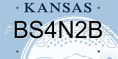 BS4N2B Kansas License Plate