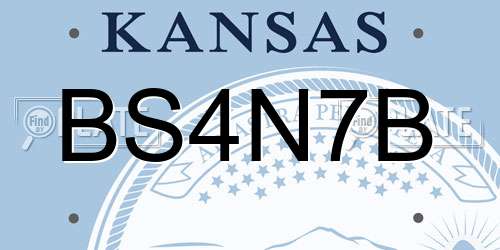 BS4N7B Kansas License Plate