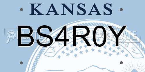 BS4R0Y Kansas License Plate