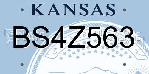 BS4Z563 Kansas License Plate