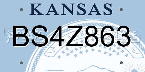 BS4Z863 Kansas License Plate