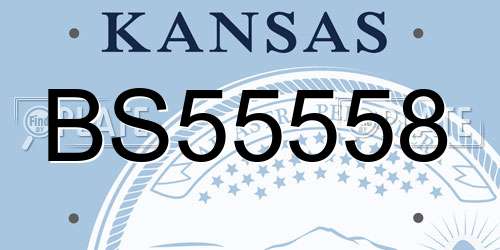 BS55558 Kansas License Plate