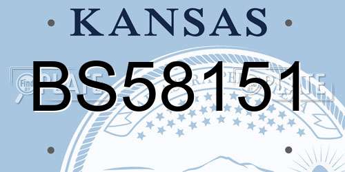 BS58151 Kansas License Plate