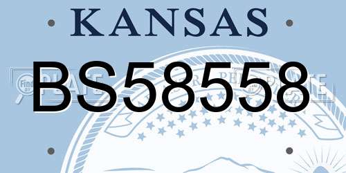 BS58558 Kansas License Plate