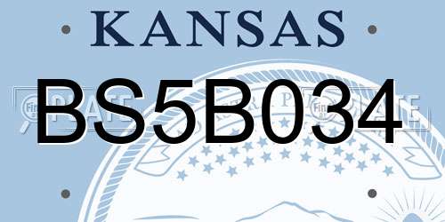 BS5B034 Kansas License Plate
