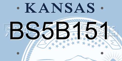 BS5B151 Kansas License Plate