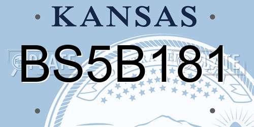BS5B181 Kansas License Plate