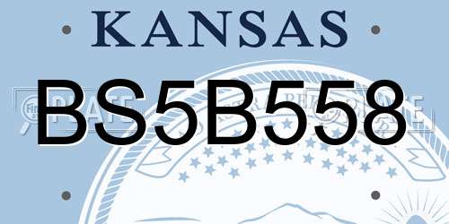 BS5B558 Kansas License Plate