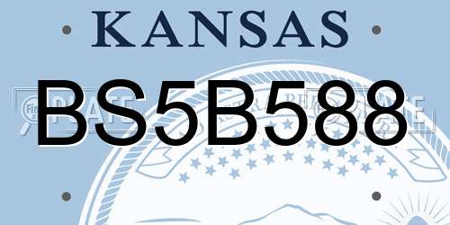 BS5B588 Kansas License Plate