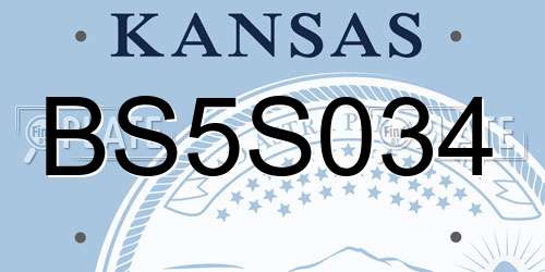 BS5S034 Kansas License Plate