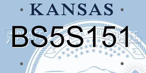 BS5S151 Kansas License Plate