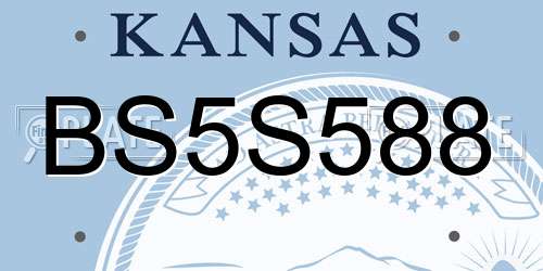 BS5S588 Kansas License Plate