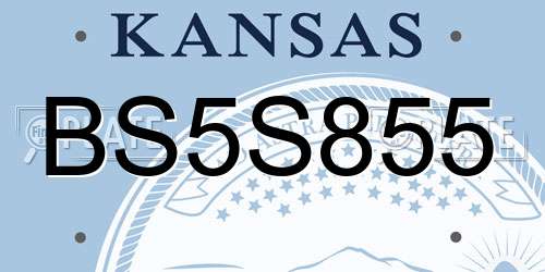 BS5S855 Kansas License Plate