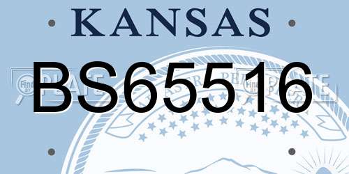 BS65516 Kansas License Plate