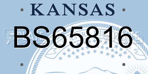 BS65816 Kansas License Plate