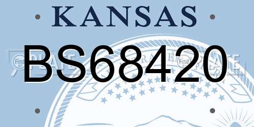 BS68420 Kansas License Plate