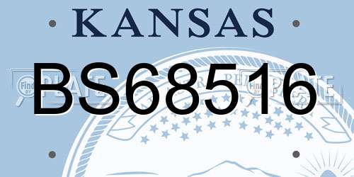 BS68516 Kansas License Plate