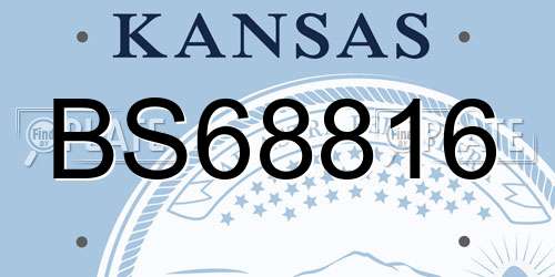 BS68816 Kansas License Plate