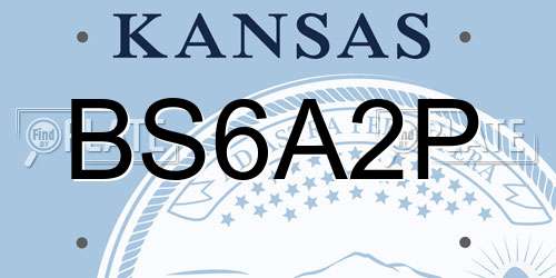 BS6A2P Kansas License Plate
