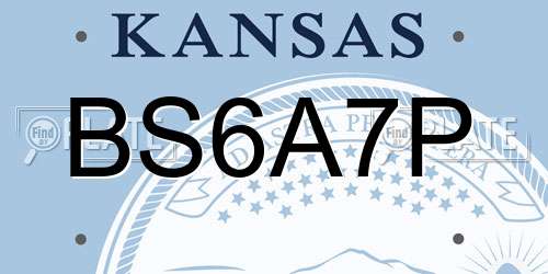 BS6A7P Kansas License Plate