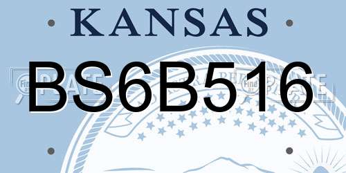 BS6B516 Kansas License Plate
