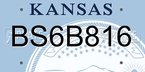 BS6B816 Kansas License Plate