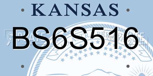 BS6S516 Kansas License Plate