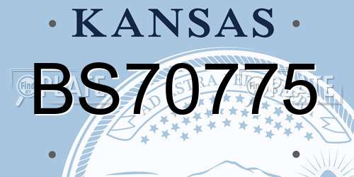 BS70775 Kansas License Plate