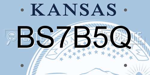 BS7B5Q Kansas License Plate