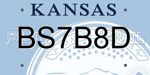 BS7B8D Kansas License Plate