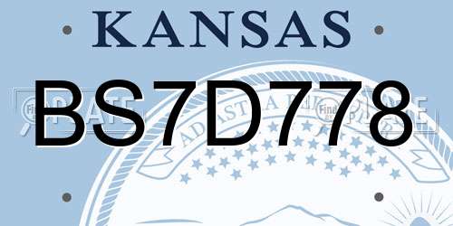 BS7D778 Kansas License Plate