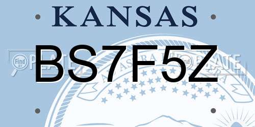 BS7F5Z Kansas License Plate