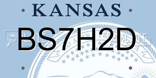 BS7H2D Kansas License Plate