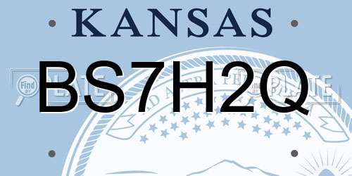 BS7H2Q Kansas License Plate