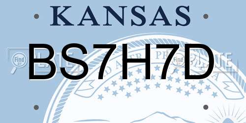 BS7H7D Kansas License Plate