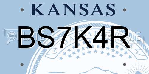 BS7K4R Kansas License Plate