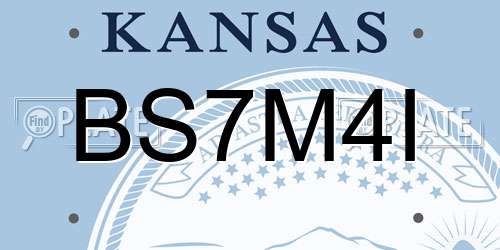BS7M4I Kansas License Plate