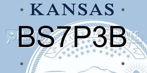 BS7P3B Kansas License Plate