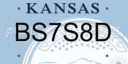 BS7S8D Kansas License Plate