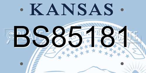 BS85181 Kansas License Plate