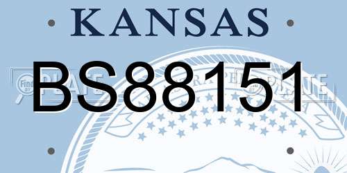 BS88151 Kansas License Plate